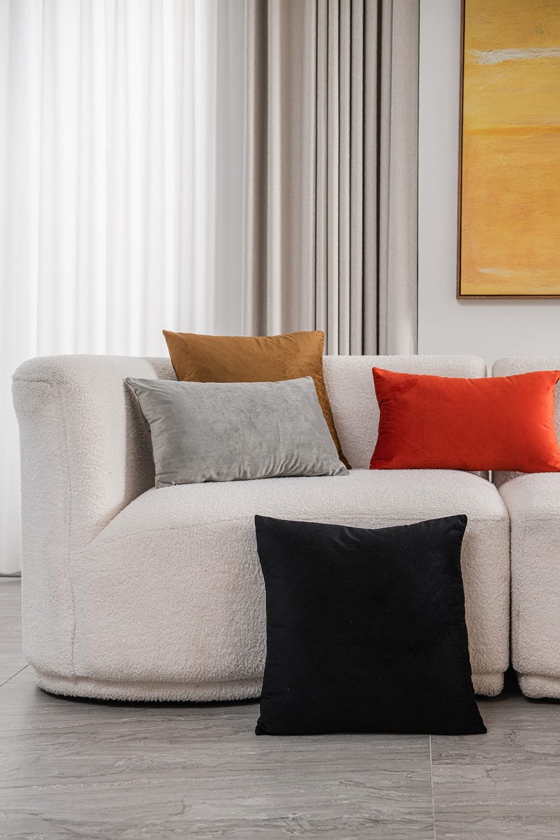 DEZENE Lumbar Pillow Covers 12x20 Burnt Orange: Pack of 2 Cozy Soft Velvet Rectangular Modern Luxury Decorative Throw Pillow Cases for Sofa Couch Living Room Bed Home Decor - Image 4